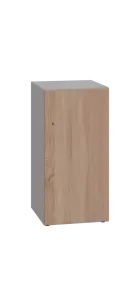 DOMINIT 21 úložná skříň 1-boxová, 917x450x400 mm, korpus šedý, dvířka dub bardolino